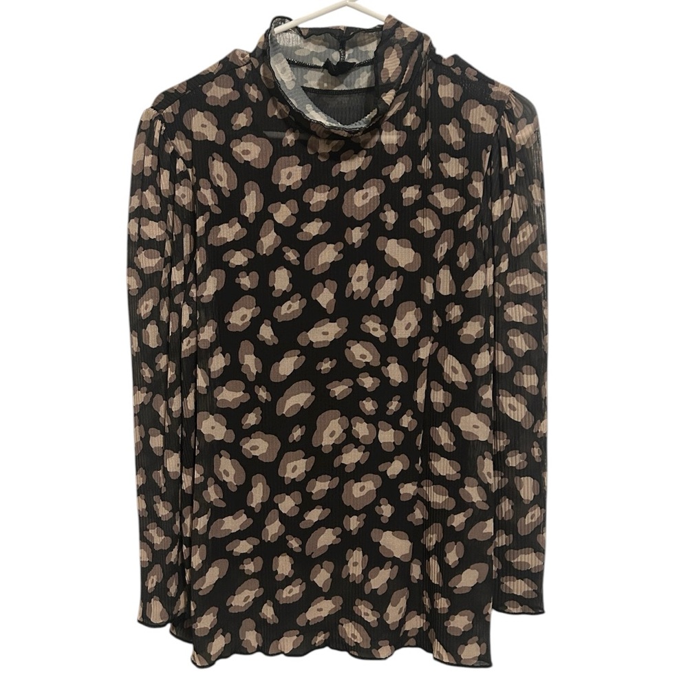W5 Black and Gray Sheer Layered Cheetah Top